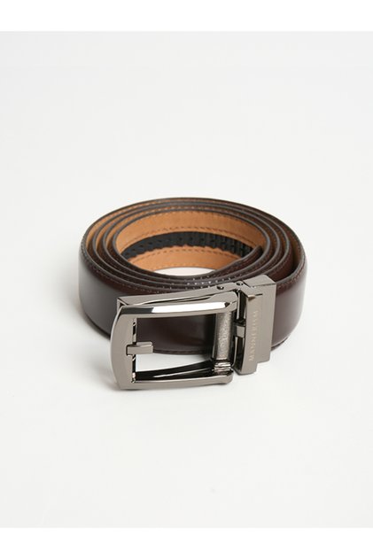 The Vanguard Auto-Lock Leather Belt – Mahogany with Tan Nubuck Lining