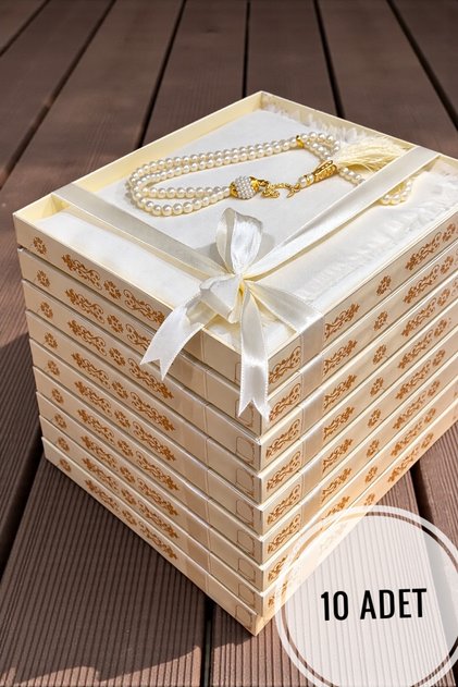 10 Pieces Gift Set, Dowry Set, Mevlütlük Set, Flared Prayer Cover, Prayer Beads Set