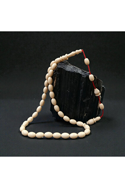 Squeeze Amber Bone Color Special Production Salih Usta Made 6X10 mm Ringed Model Prayer Beads
