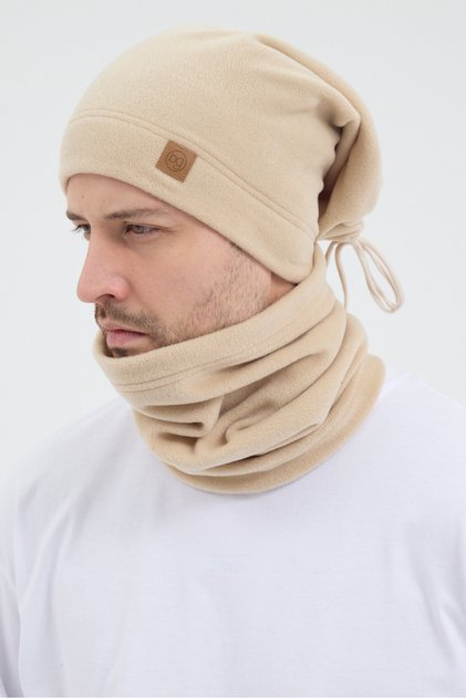 100% Micro Polar Fleece Extra Flexible and Soft Men's Beanie Neck Collar Set