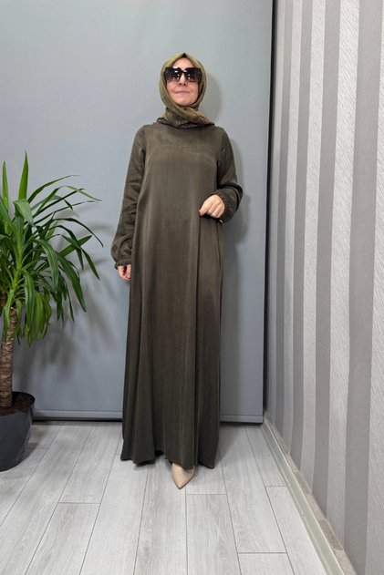 Cupro Silk Dress Khaki T26K-4015