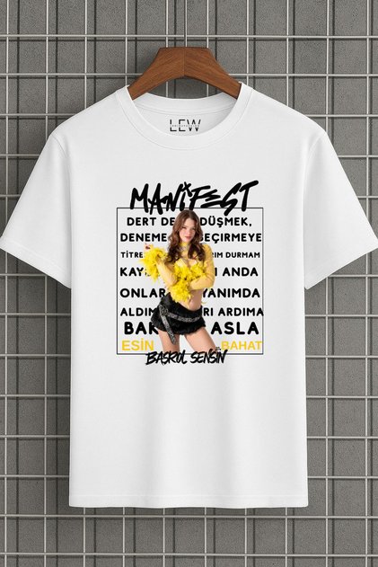 Manifest Esin Başrol Sensin Şarkı Sözlü Special Design Cotton Premium Print T-Shirt