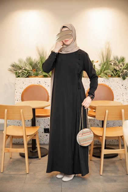 Ankanoor Side Tie-Detail Brit Buttons Modal Dress 145cm Anka265141