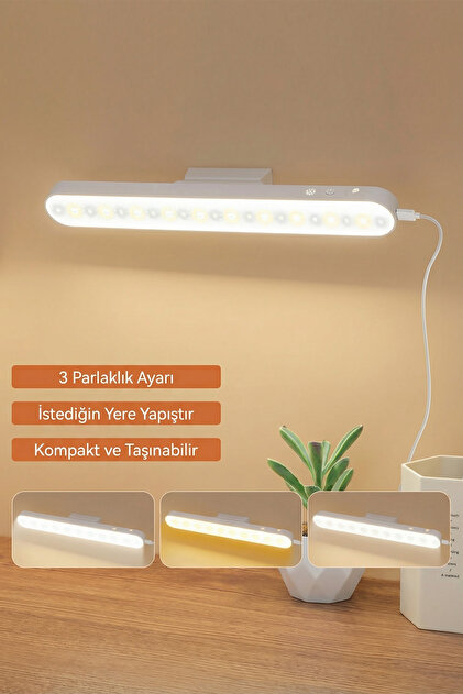 indirimsevinci USB Şarjlı Mıknatıslı Dokunmatik Lamba 3 Mod Işık