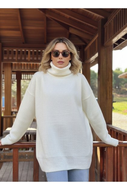 Balıkçı Yaka Yumoş Oversize Kazak