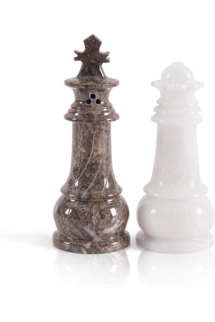 Marble Oceanic & White Salt and Pepper Shaker Set, Luxury Kitchen Seasoning Containers