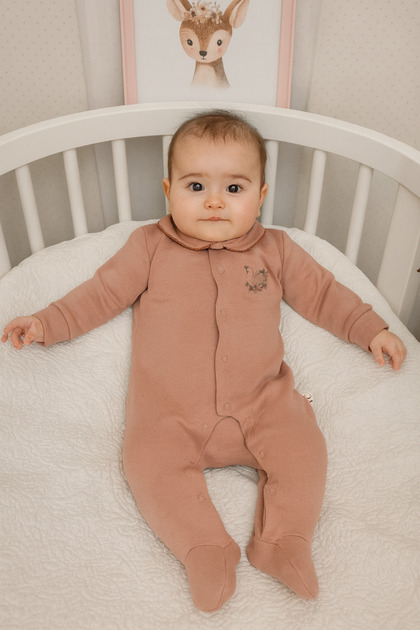 Baby Collar Printed Organic Jumpsuit