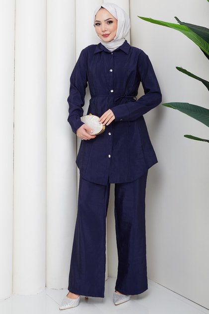 Pensli Lace-Up Double Suit Navy Blue Hm2879