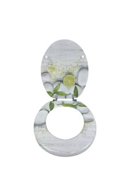 Husă de toaletă MDF cu imprimeu verde-verde, decor pe 3 fețe, închidere standard 44x38 cm