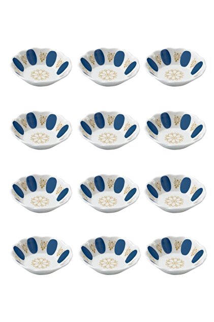 Blue and White Classic Melamine Coffee Shop Style Tea Plate, Long-Lasting and Suitable for Daily Use, 6/12 Pieces
