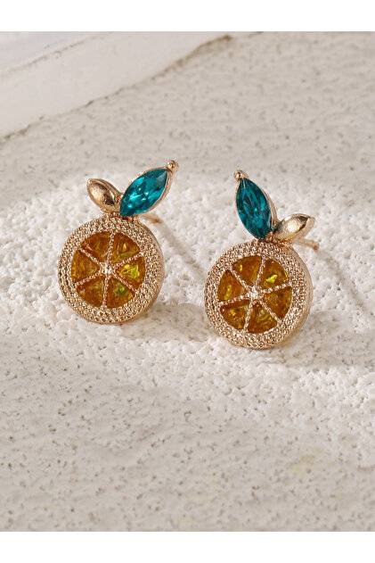 Embellished Lemon Decor Earrings
