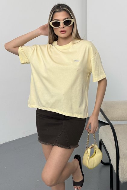 Women's 100% Cotton T-Shirt with Tag Accessories Yellow - 26Y 26520