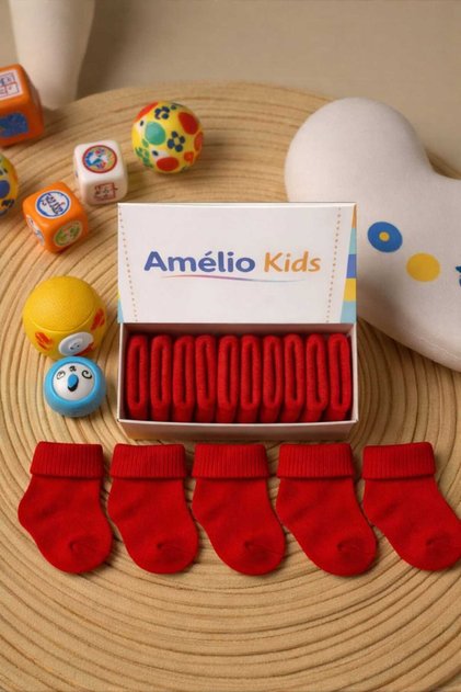 Organic Cotton Unisex 5-Piece Boxed Premium Newborn Baby & Children's Socks