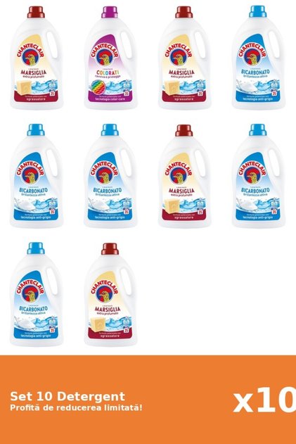 Set 10 Detergent Chanteclair: 4xMarsilia, 1xColor, 5xBicarbonat