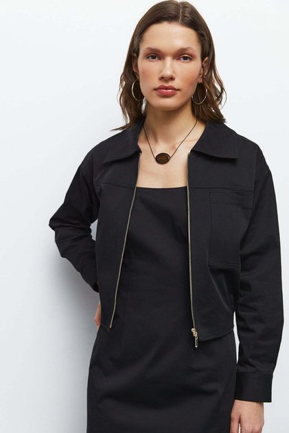Beli Lastikli Bomber Mont