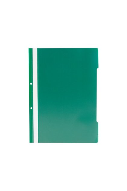 Dosar din plastic cu șină și perforații pentru documente Verde