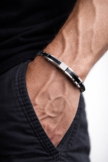 Men's Steel Bracelet - Luxury Italian Bracelet with Name Engraved