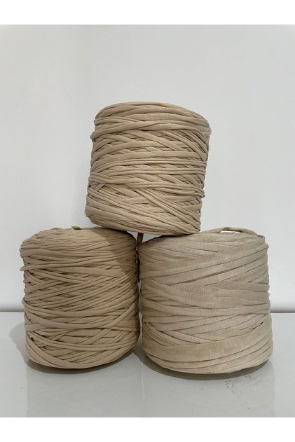 KREM RENK PENYE İP ÇANTA ÖRGÜ İP - (600-650GR) 1 ADET