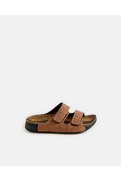 Senior Boys Brown Slide Sandals