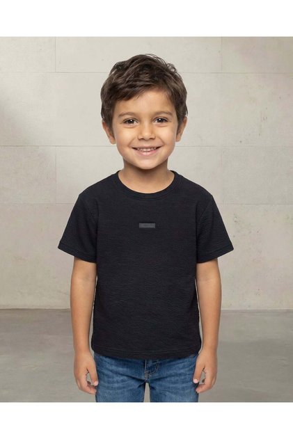 Boys Black Seearsucker T-Shirt