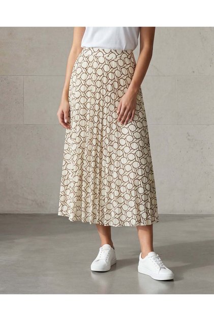 Women Beige Printed Skirt