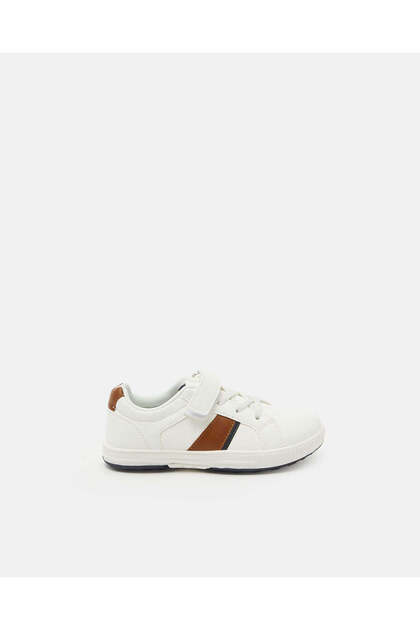Boys White Stripe Sneakers