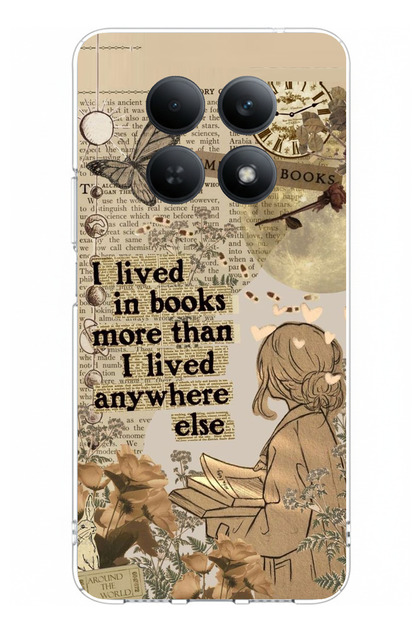 Redmi Note 15 4g Compatible Book-Reading Woman Retro Printed Silicone Case