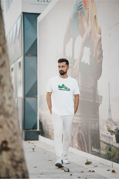 Textured Embroidered Sneaker Unisex T-Shirt