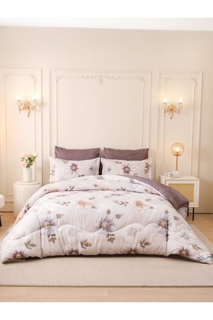 6-Pcs King Comforter Set 260x240 cm | Soft Reversible | Brushed Microfiber | 350 GSM Fill