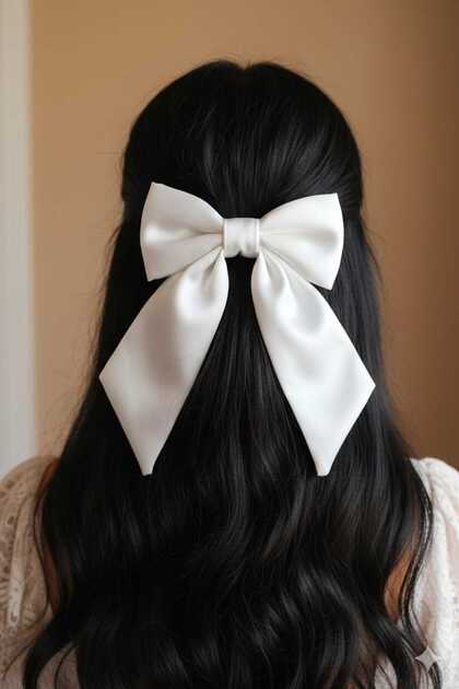 Women's White Automatic Bow Buckle