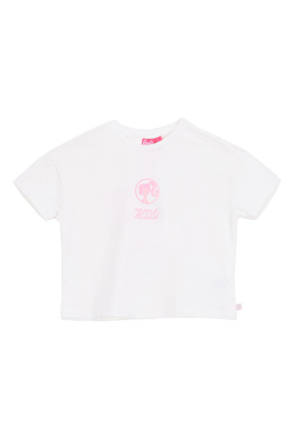 Baskılı Ekru Kız Çocuk T-Shirt BRB6SG-TST6425