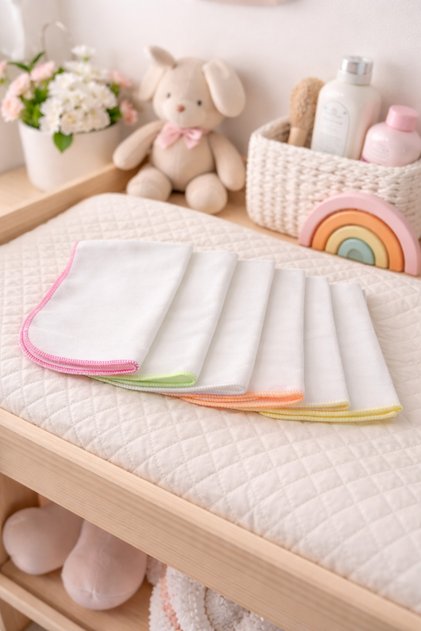 6 Pieces 100% Cotton 24X24 cm Soft Texture Baby Mouth Diapers