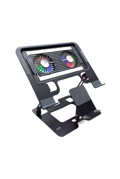 Steel-Cooler RGB Turbo Fanlı Karbon Çelik Laptop Tablet ve Telefon Standı