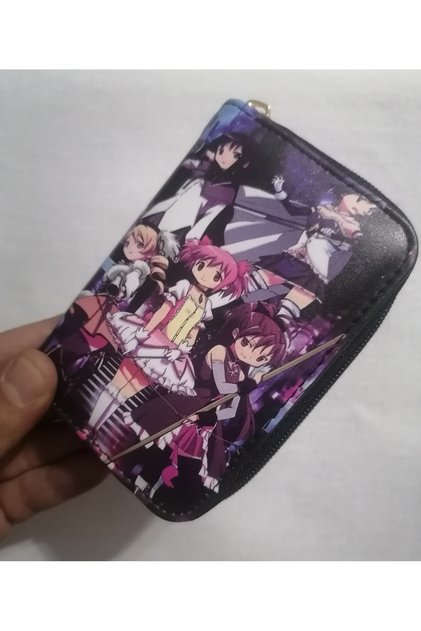 Owl Bag Madoka Magica Black Patterned Design Faux Leather Wallet