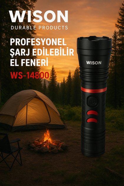 Ws-14800 8000 Lümen Çantalı El Feneri - 80W Yüksek Güçlü Uzun Menzilli Aydınlatma İçin Birebir