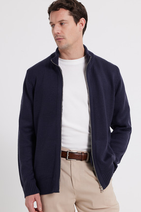 Desen Men's Judge Collar Steel Knitwear Wool Jacket- Trendyol