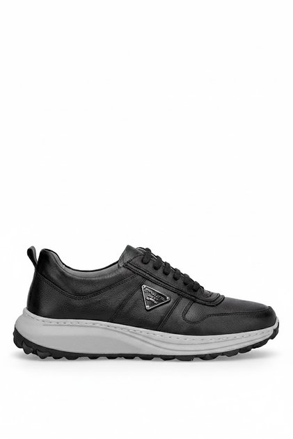 Elit 26Ysluyc129C Men's Genuine Leather Casual Shoes Black - Gray