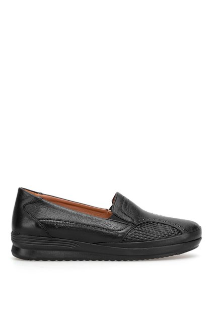 Elit 26Yslcly03C Women's Genuine Leather Casual Shoes Black