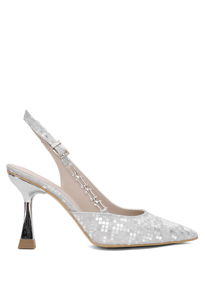 Elit Pm450 K3028T Women's Classic Heeled Shoes Silver