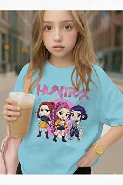 NEWSHİNE Mor Saçlı Örgülü Kız Baskılı Pembe Çocuk T-Shirt - Fiyatı