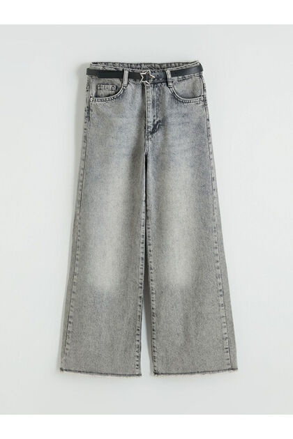 Mixed wide leg fit girl's jean pants