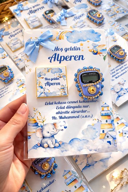 Lüx Taşlı Zikirmatik, Mevlid Hediyeliği, Sünnet Hediyeliği, Bebek Hediyeliği 25 adet