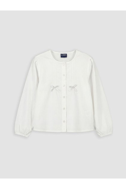 Bow-Tie Poplin Girls' Shirt (S6)