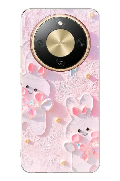 Honor Magic 8 Lite Compatible Cute Rabbits Printed Silicone Case