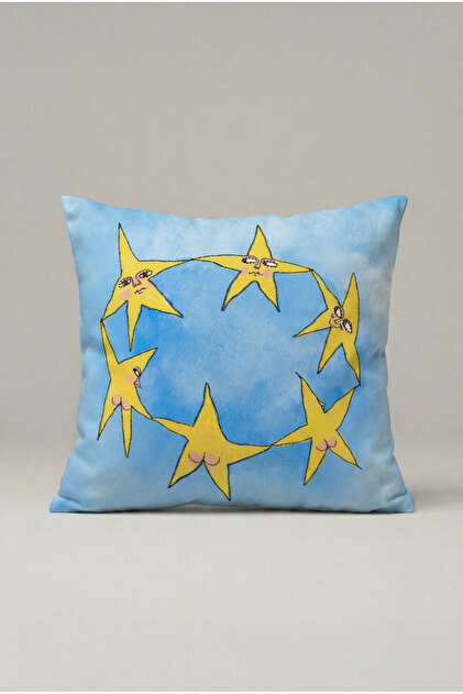 Decorative Cushion Cover with Star Figure 089 – Modern Illustrative Design 45X45 cm
