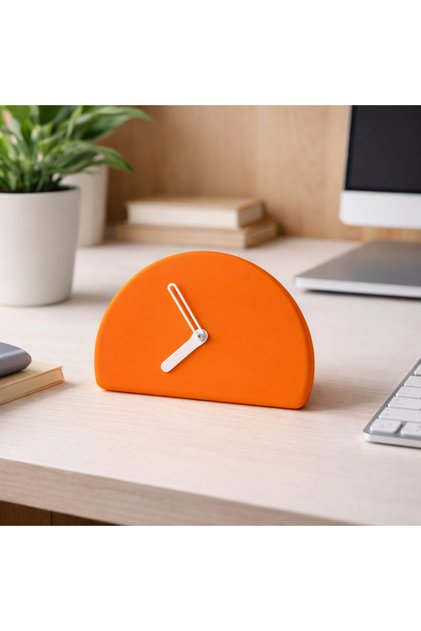 Minimalist Yarım Daire Masa Saati 5 Renk Seçeneği Dekoratif