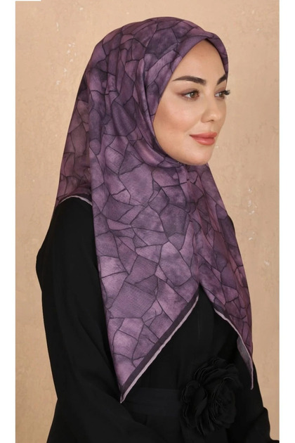 وشاح قطني ناعم مخيط يدويًا بنمط رخامي