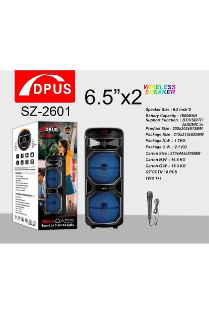Double Portable Speaker Karaoke Bluetooth 8 inch