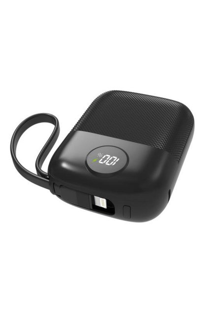 Mp110 10000Mah Pd22.5W Type-C+Lightning Kablolu Siyah Pil Şarj Cihazı Powerbank