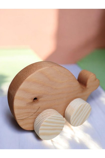 Wooden Toy Whale Natural Handmade Toy